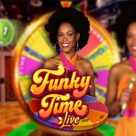 Funky Time slot logo by Evolution at Wildroyal Casino