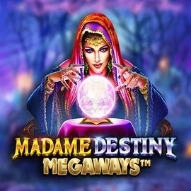 Madame Destiny Megaways slot logo by Pragmatic Play at Wildroyal Casino